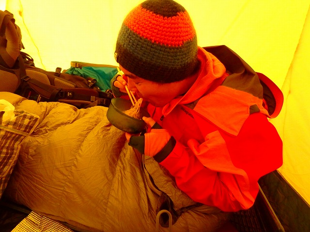 兄と１月に硫黄岳登山。予想以上に雪少なく暖冬の影響に驚く
